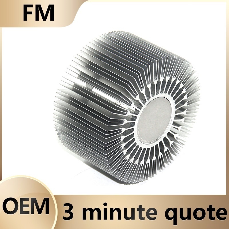 FM oem customized Extrusion extruded aluminum alloy profiles round sunflower led heat sink small heatsink industrial radiator