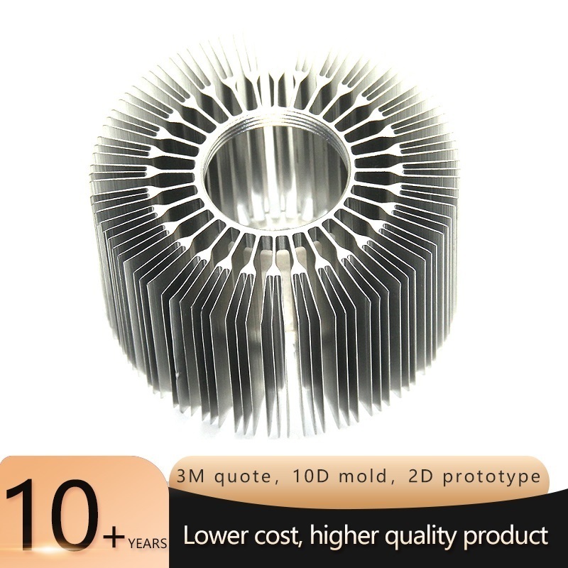 FM oem customized Extrusion extruded aluminum alloy profiles round sunflower led heat sink small heatsink industrial radiator