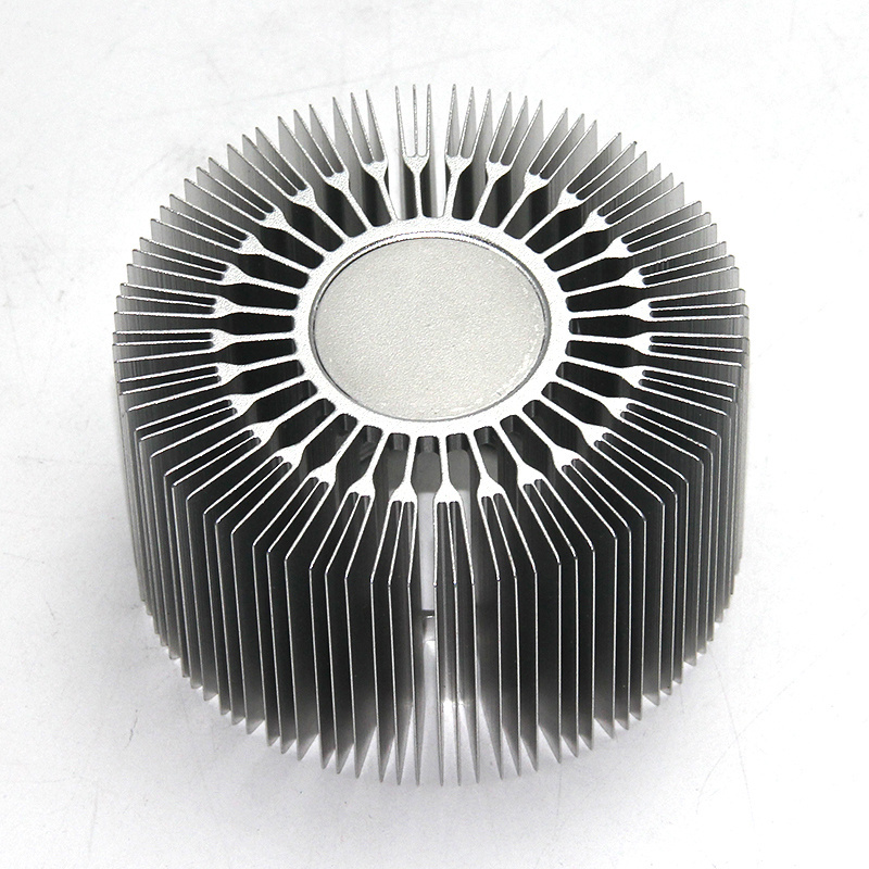 FM oem customized Extrusion extruded aluminum alloy profiles round sunflower led heat sink small heatsink industrial radiator