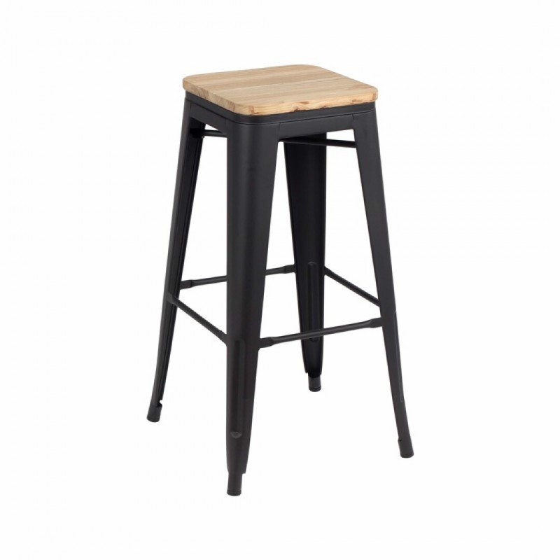 modern wood seat metal stool chair stackable color industrial furniture bar stools on sale