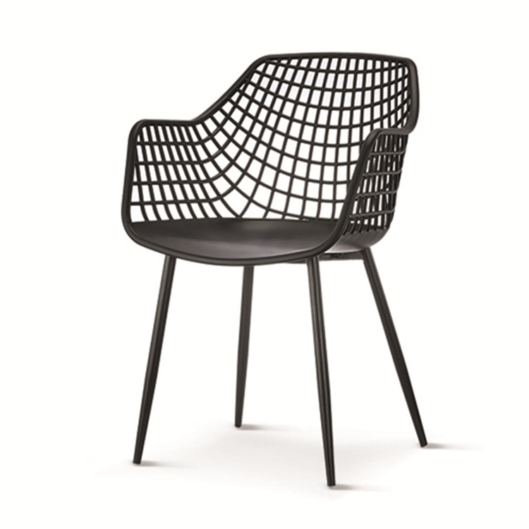 Modern Design  China Factory Plastic Mesh Chair Dining Room PP Seat Plastic Dining chairs