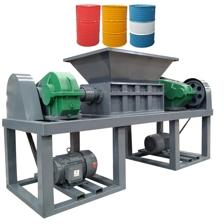 Double Two Shaft Shredder For Recycling Metal Scraps Tires Waste Plastic Wood