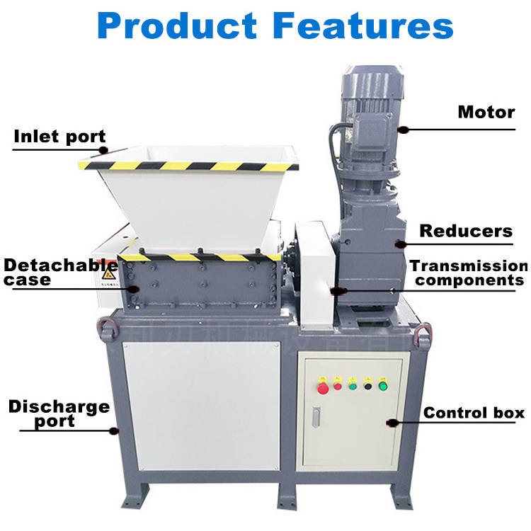 Scrap office desk and chair dual-axis shredder Furniture file cabinet electric skull garbage shredder