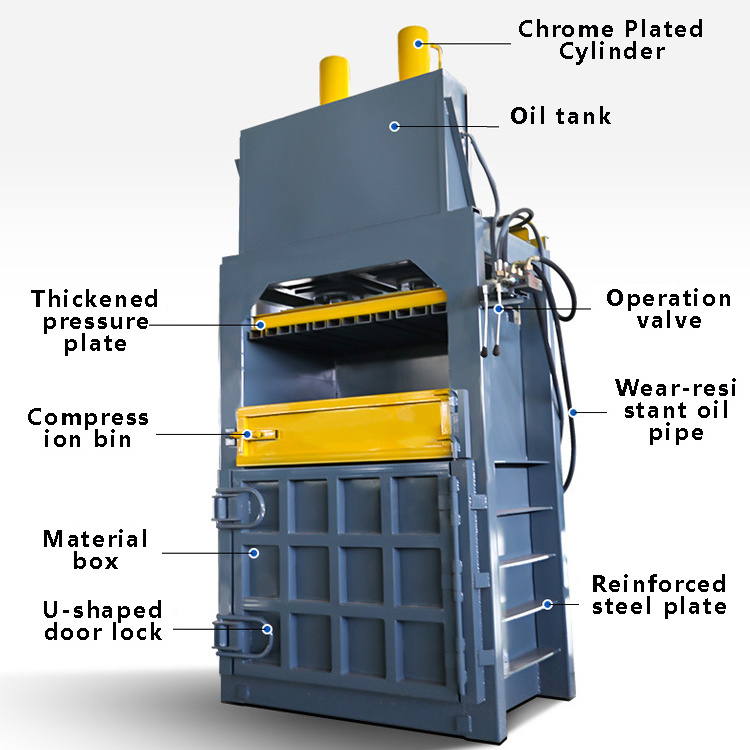 Hydraulic Vertical Compactor Vertical Used Baler Machine for Cardboard waste paper baling press machine