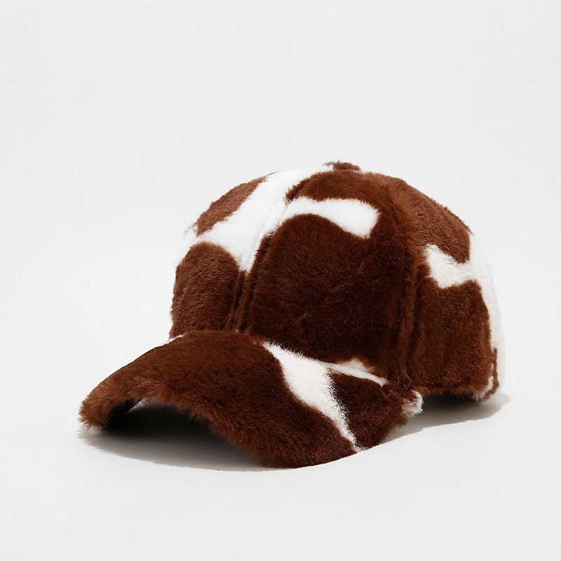 Promotional fashion warm winter spring thickened fitted fur baseball cap