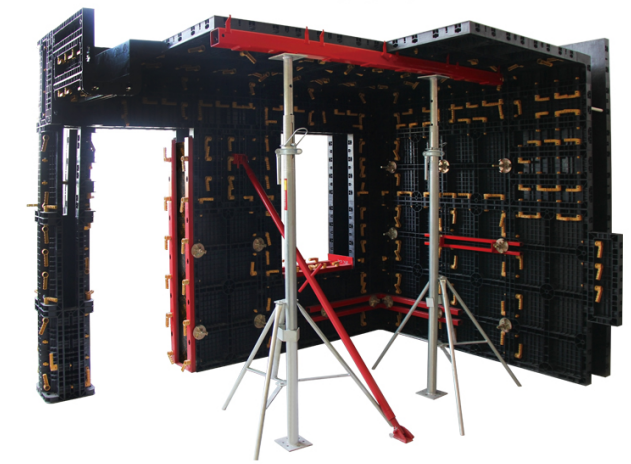 Lightweight adjustable column precast concrete forms formwork system for wall