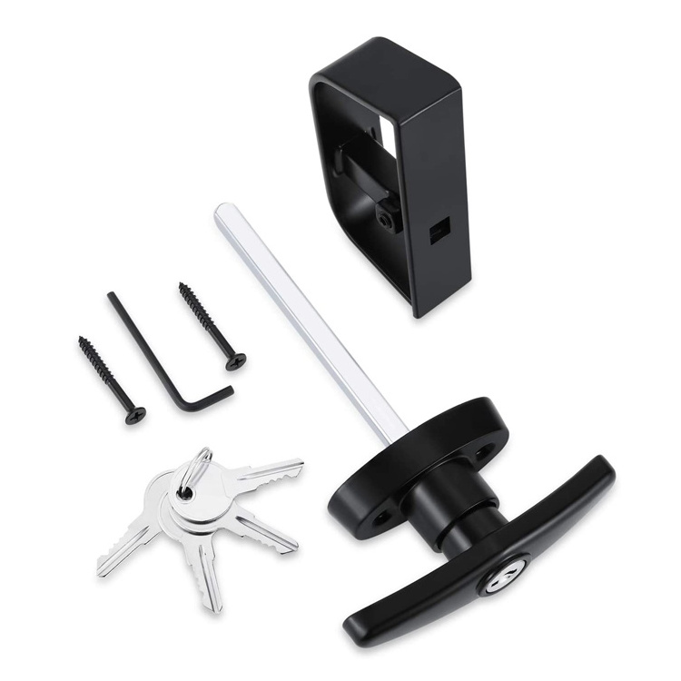 Black  Shed Door T-Handle Lock Kit Barn Door  Playhouse Chicken Coop  Garage Doors latch