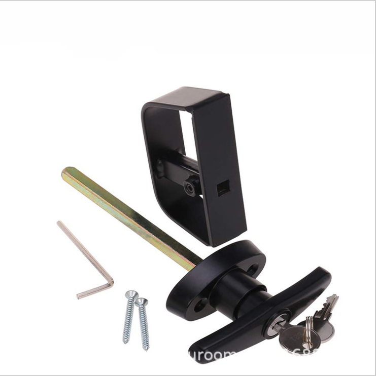 Black  Shed Door T-Handle Lock Kit Barn Door  Playhouse Chicken Coop  Garage Doors latch