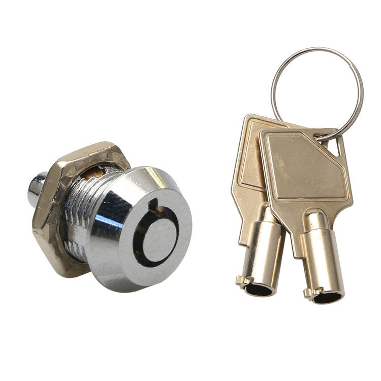 Mini Tubular Key Push-in Plunger cam Lock Cam Lock 10mm  latch For Small safety Box  Ipad Enclosure