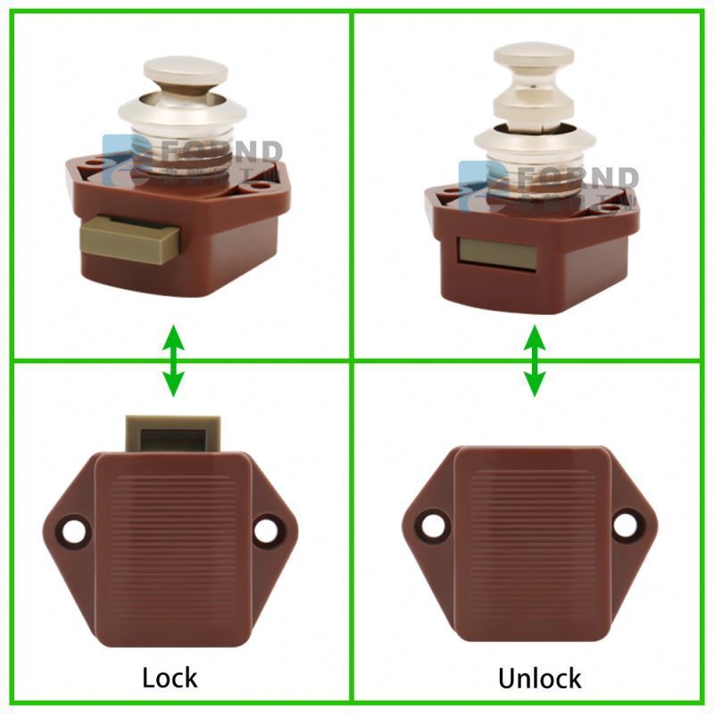 link- Mini Push Button Latch Closet Latch Keyless Cabinet Cupboard Cylinder Push Lock For Camper Motorhome