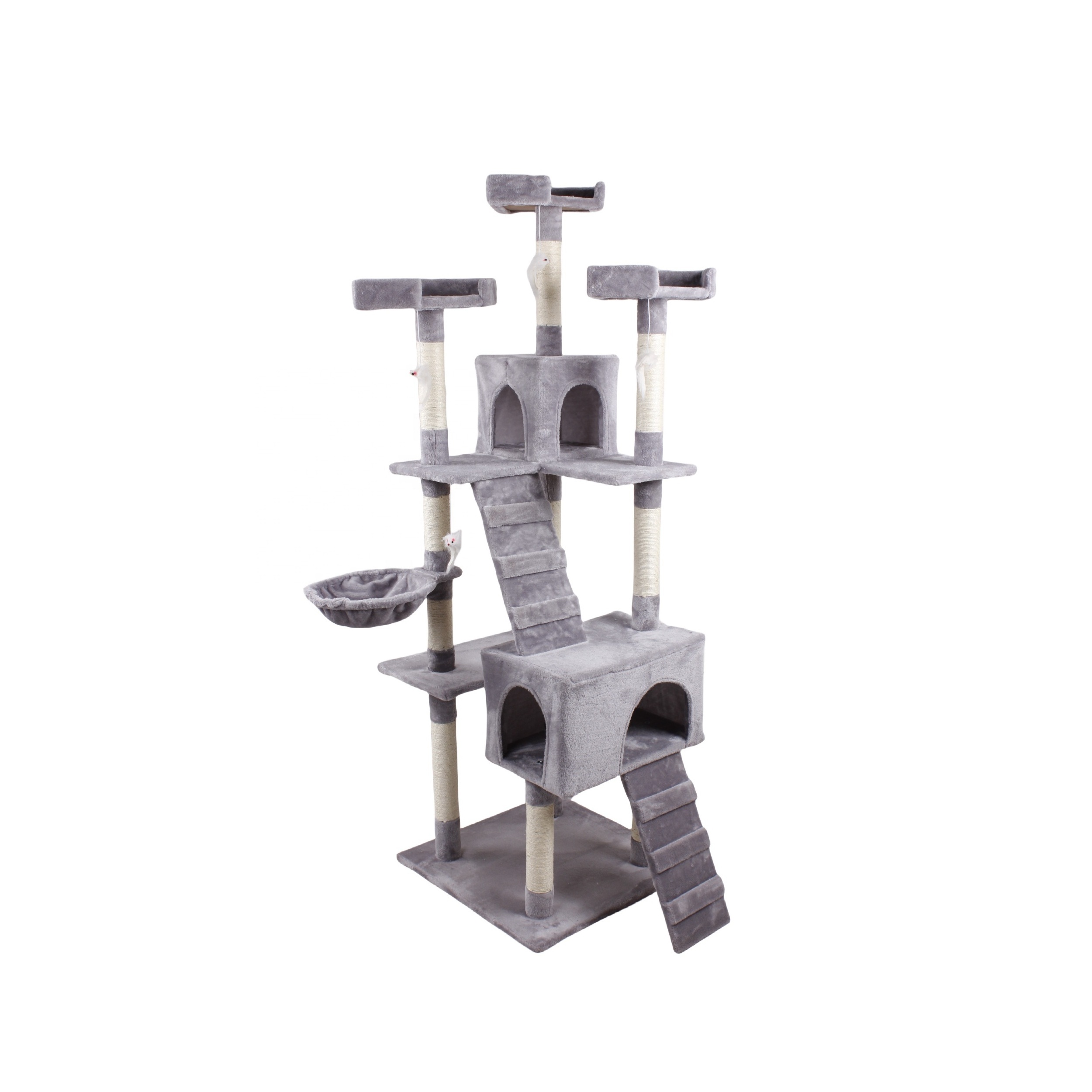 FCT143  top selling Multi-level  Big Cat tree Scratching Posts, Stable cat tower with soft hammock  for cats