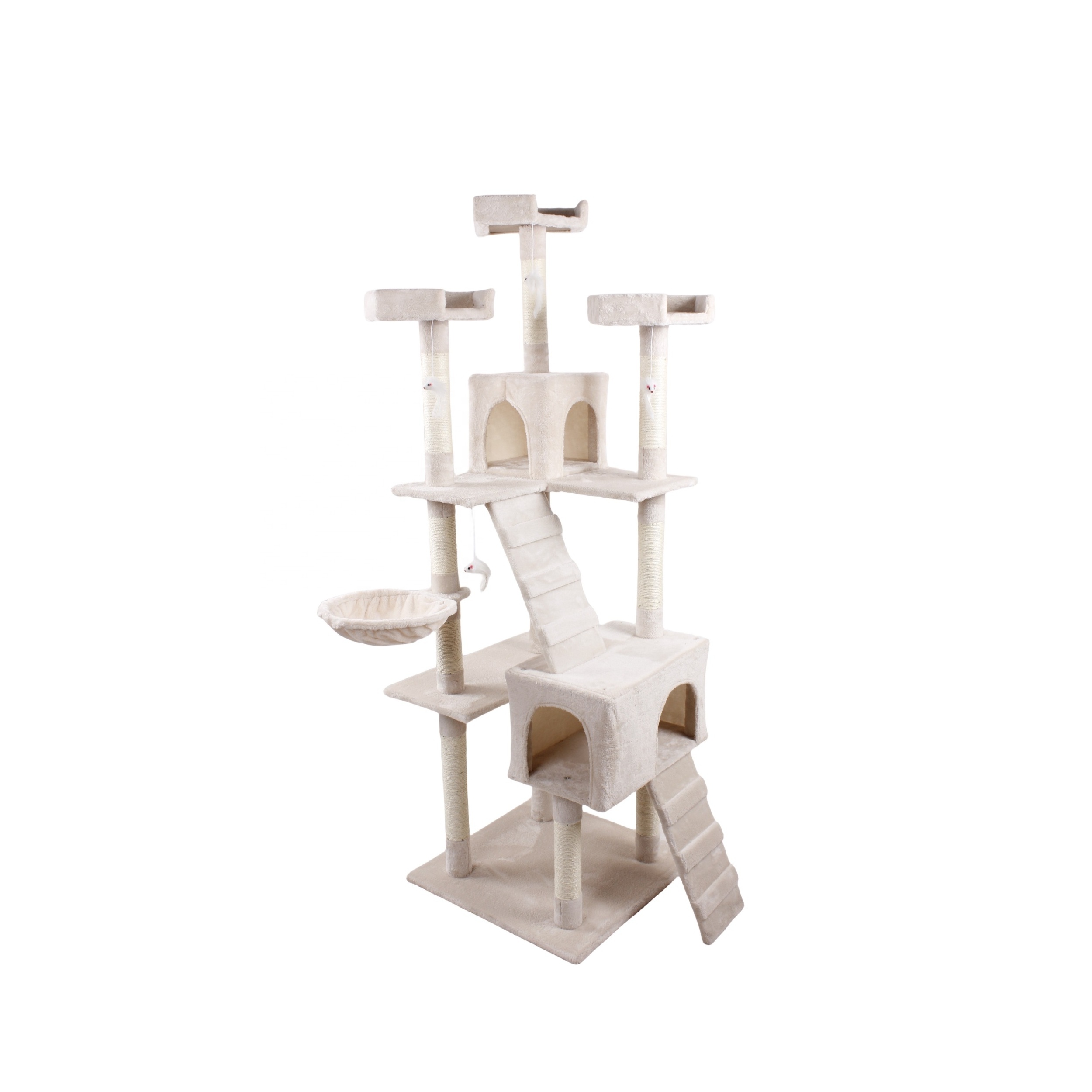 FCT143  top selling Multi-level  Big Cat tree Scratching Posts, Stable cat tower with soft hammock  for cats