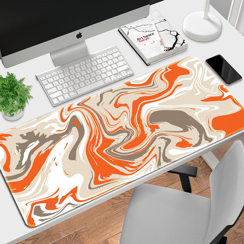 Hot Selling Custom Wholesale Abstract  Strata Liquid Fluid Pattern Mouse Pad with lock edge TOPO Mousepad large size mouse pad