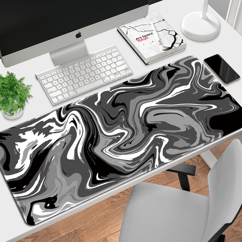 Hot Selling Custom Wholesale Abstract  Strata Liquid Fluid Pattern Mouse Pad with lock edge TOPO Mousepad large size mouse pad