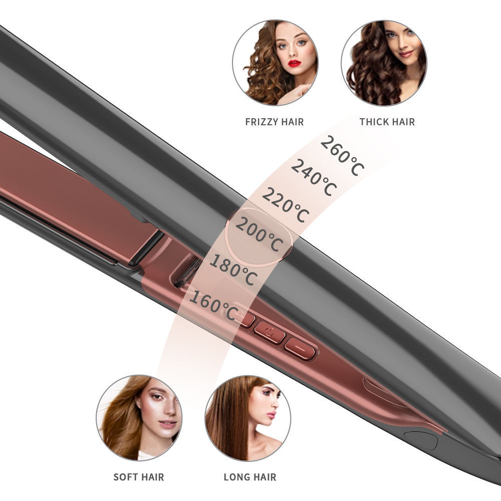 High Quality Flat Iron Customize 260C 500F Smooth Plate Professional Negative Ion Titanium Hair Straightener planchas de cabello