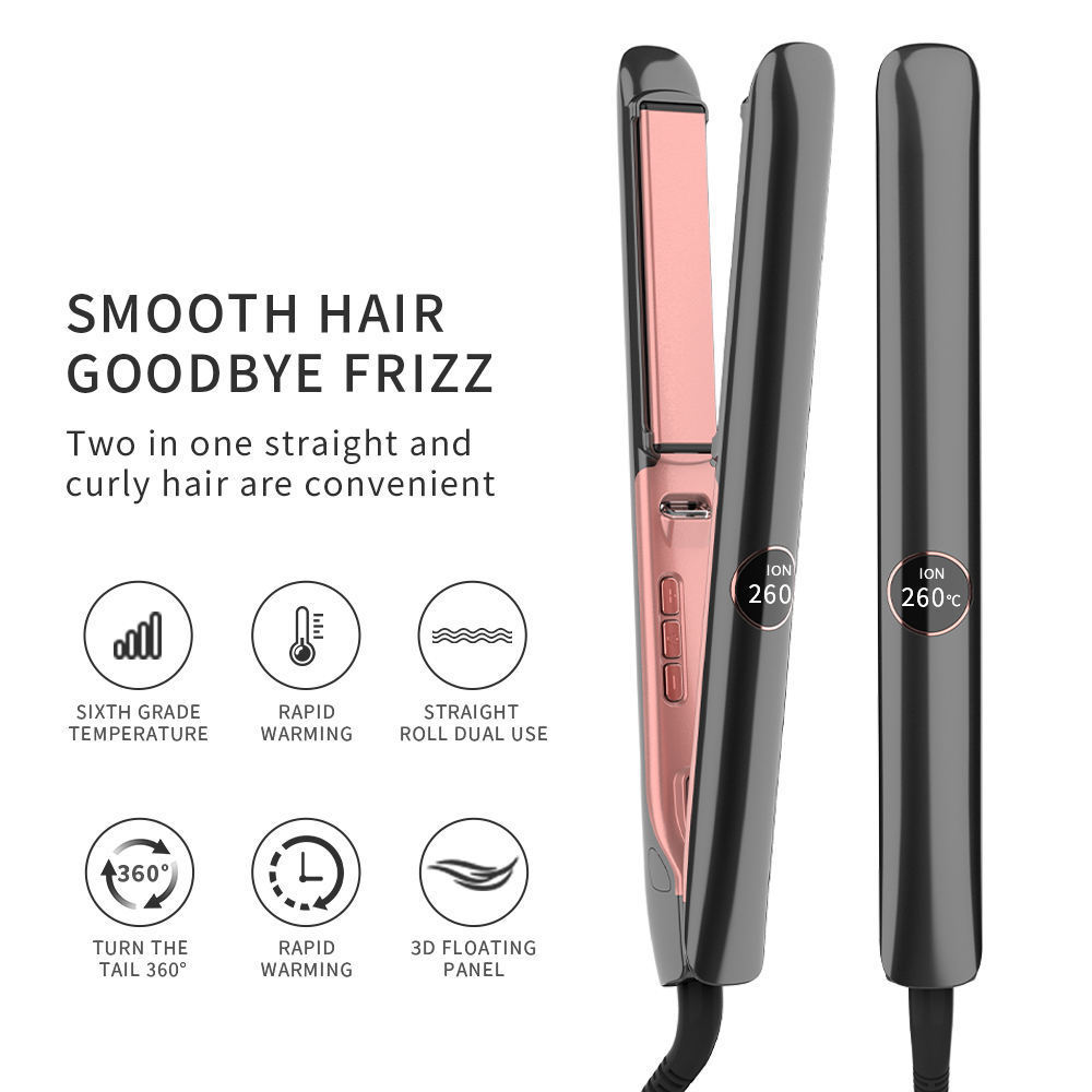 High Quality Flat Iron Customize 260C 500F Smooth Plate Professional Negative Ion Titanium Hair Straightener planchas de cabello