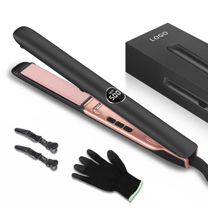 High Quality Flat Iron Customize 260C 500F Smooth Plate Professional Negative Ion Titanium Hair Straightener planchas de cabello