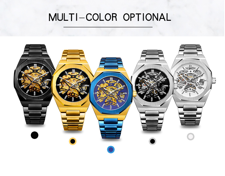 2024 relogio forsining montrepourhomme wristwatches Men Automatic Skeleton Stainless Steel mechanical watches for watches men