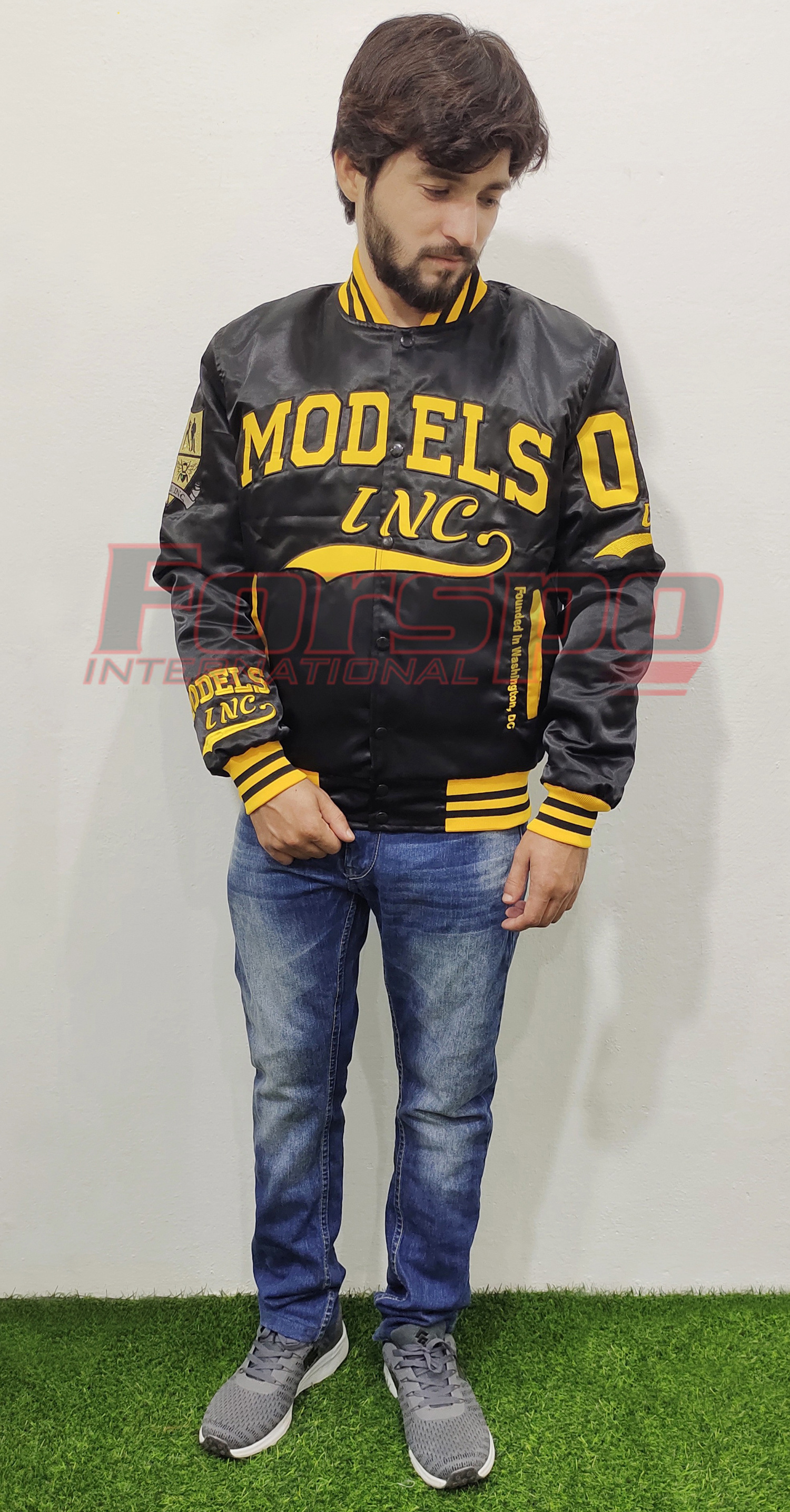 Custom Men Bomber Jacket Wholesale  Satin Baseball Jackets