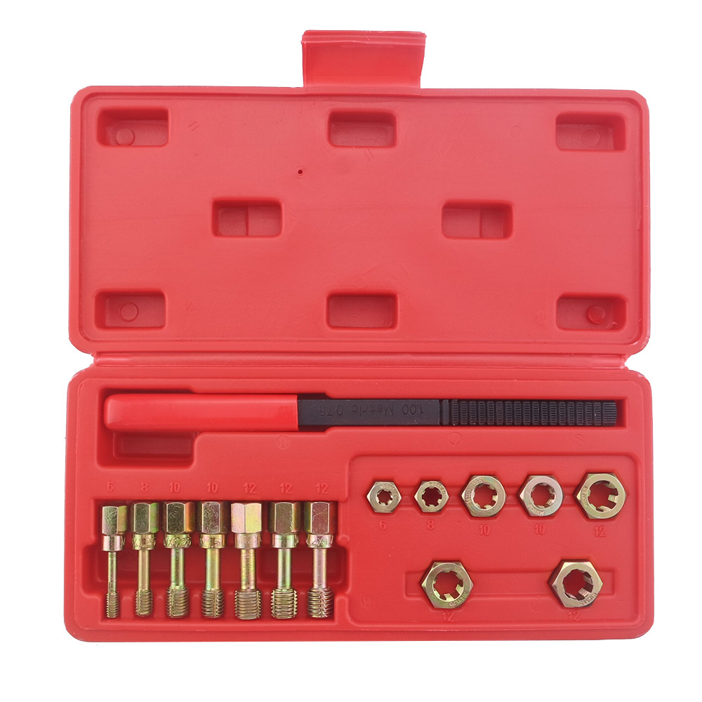 15-Piece Metric Thread Restorer Set 7 Metric Rethread Repair Tool Kit