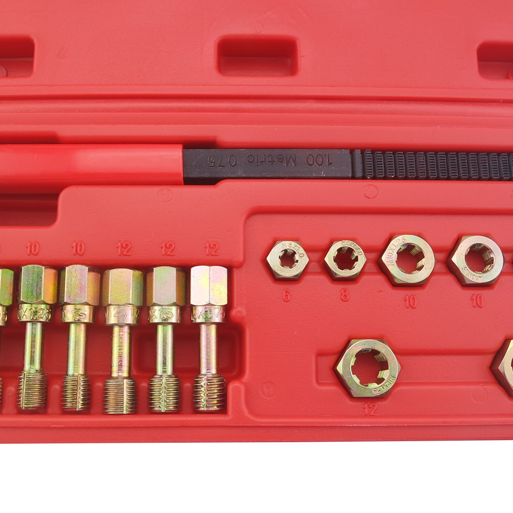 15-Piece Metric Thread Restorer Set 7 Metric Rethread Repair Tool Kit