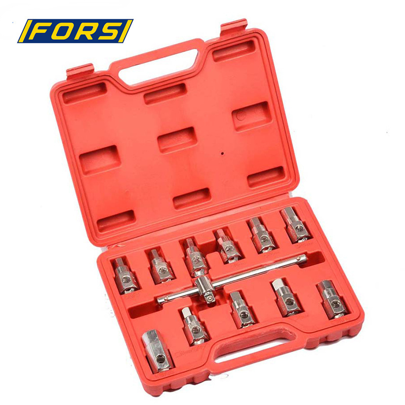 Auto Tools 12PC Oil Drain Sump Plug Key Socket Set Gearbox Removal Wrench