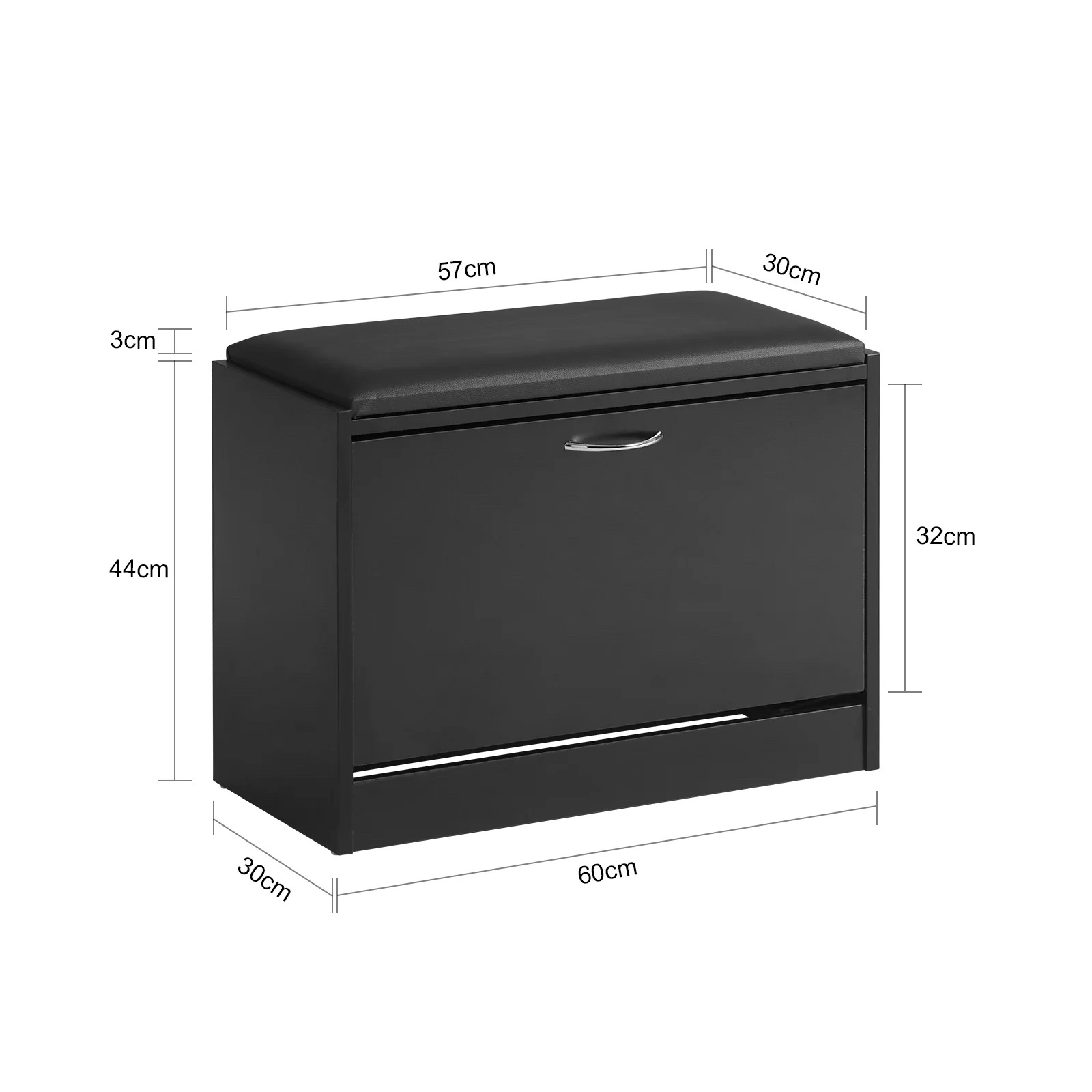 Hallway Entrance Entryway Ultra Thin Slim Folding Foldable Tipping Shoe Cabinet Storage Furniture Rack Bench Black White