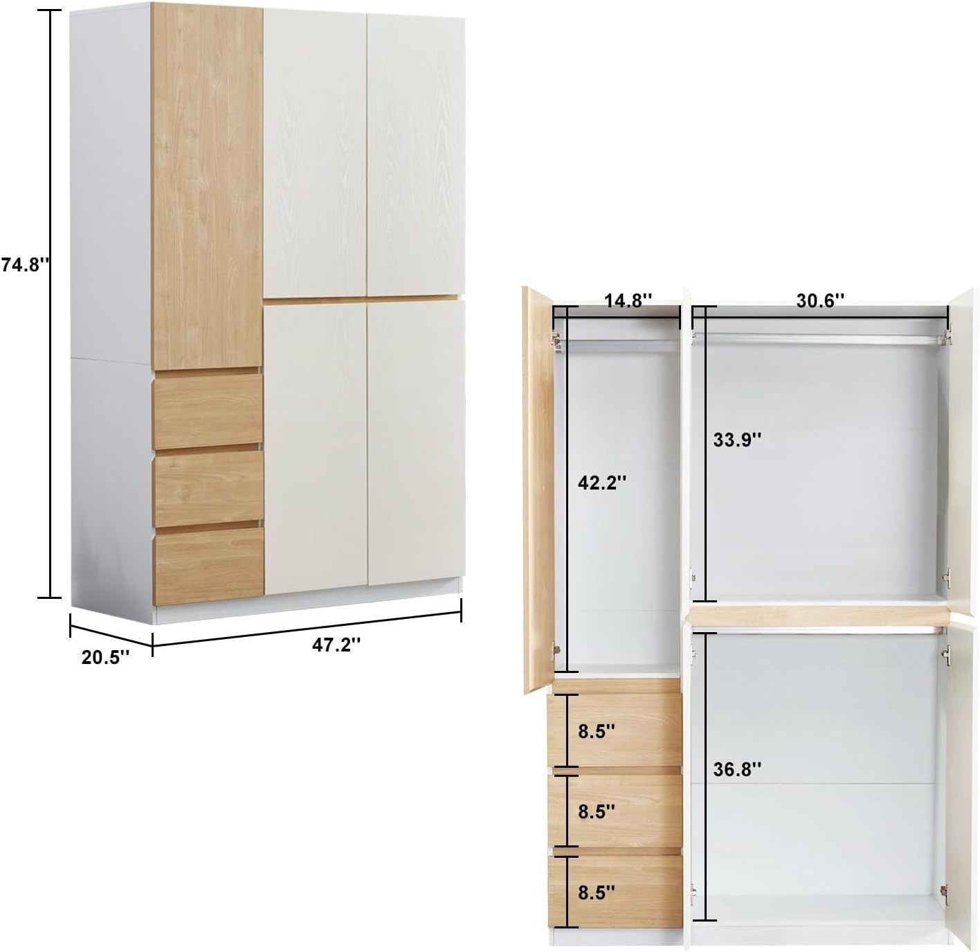 High End Closet Couple Cabinet Custom Cupboard Bedroom Set Wall Wardrobe Cabinet Bedroom Furniture Closet Wardrobe with Mirror