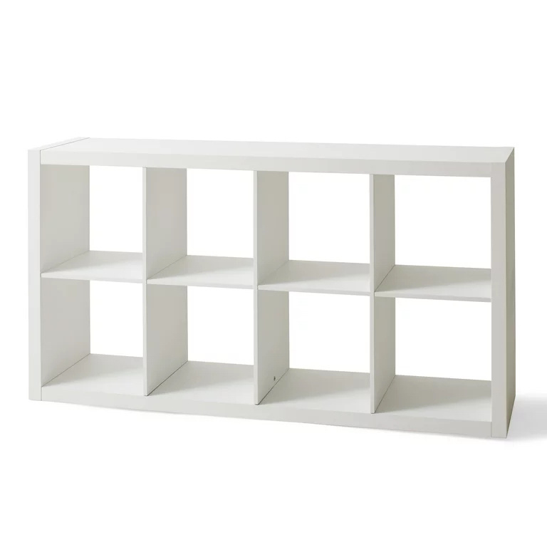 Modern White Black Floor Standing Movable Wall Wooden Reading Library Kids Bookshelf Bookcase Shelves Shelf 8 Cube Children