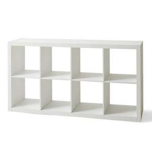 Modern White Black Floor Standing Movable Wall Wooden Reading Library Kids Bookshelf Bookcase Shelves Shelf 8 Cube Children