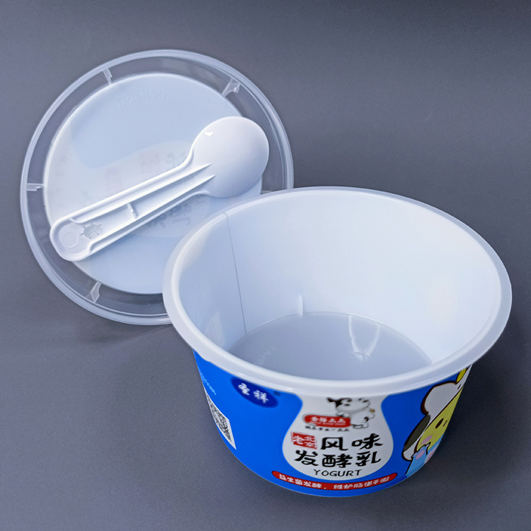 180 ml 200 ml pot de yourt empty with lid tamper proof IML yogurt pack PP container plastic yoghurt cup