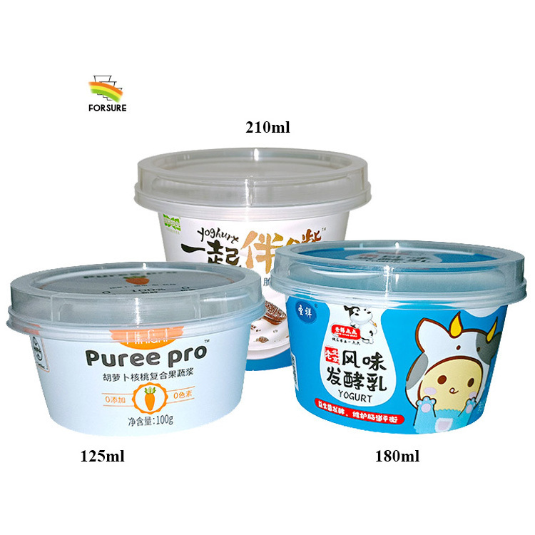 180 ml 200 ml pot de yourt empty with lid tamper proof IML yogurt pack PP container plastic yoghurt cup