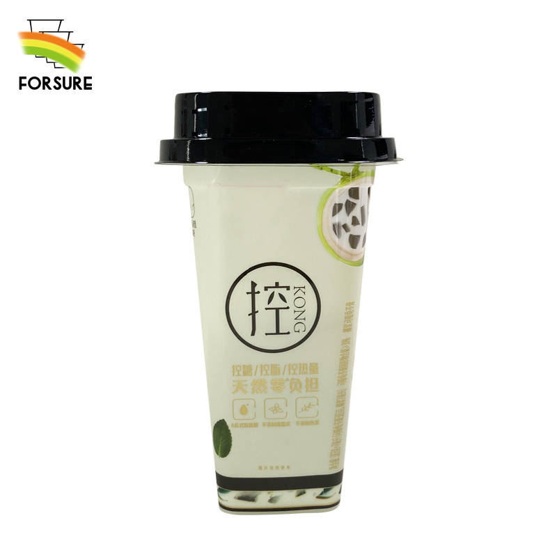 430ML Direct Manufacturer Large Plastic Disposable Square Plastic Cups For Cold Drinks Dessert Snacks Food Package Container