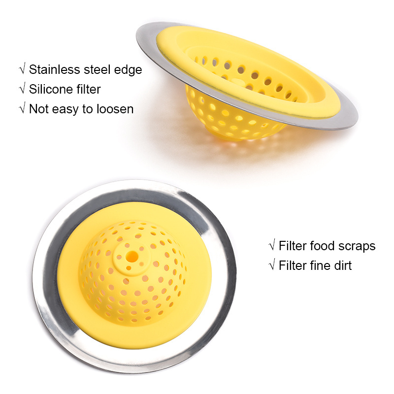 Silicone stainless steel floor drain strainer for Basin Sink Sewer Strainer