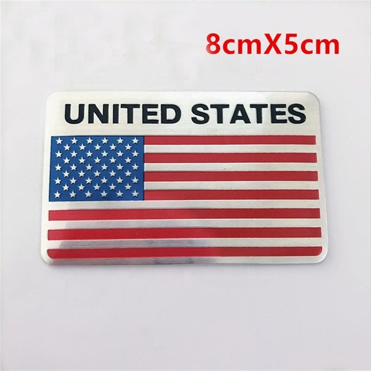 Alloy Metal Paint Custom Unite State American Flag Logo Car Sticker Badge Emblem Decal