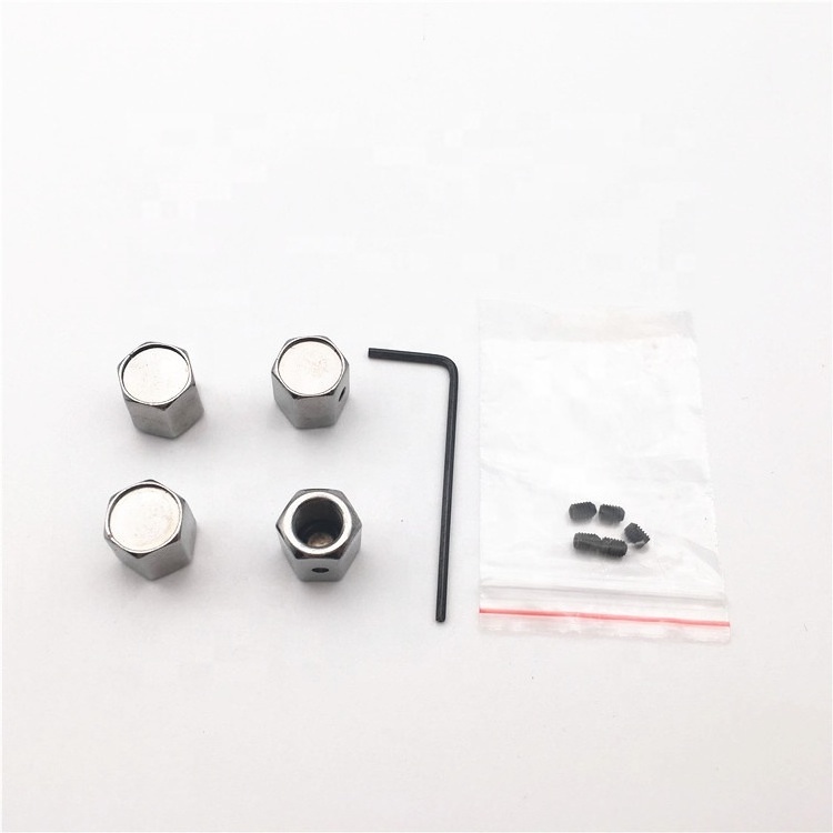 custom metal zinc alloy anti-theft car logo lock chrome tyre dust stem air tire valve caps