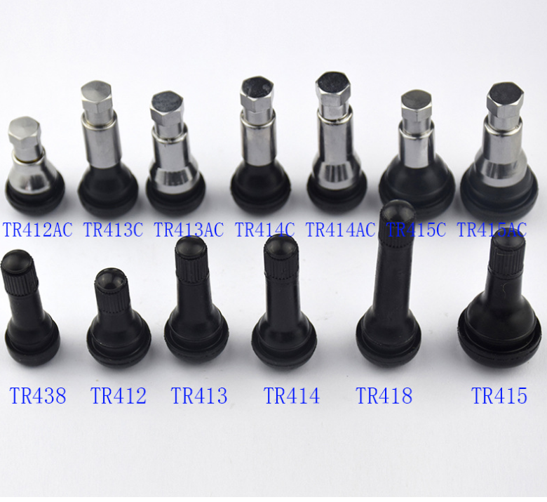 TR413 TR414  Natural Rubber Snap-In Tubeless Car Tyre Dust Stem Air Tre Valve Caps