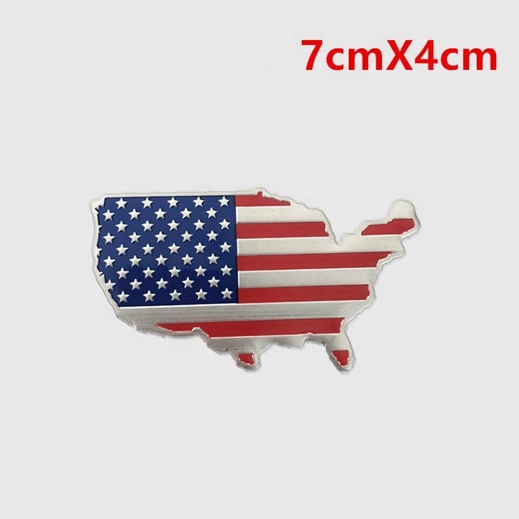 Alloy Metal Paint Custom Unite State American Flag Logo Car Sticker Badge Emblem Decal