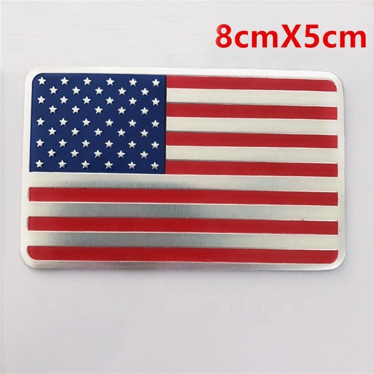 Alloy Metal Paint Custom Unite State American Flag Logo Car Sticker Badge Emblem Decal