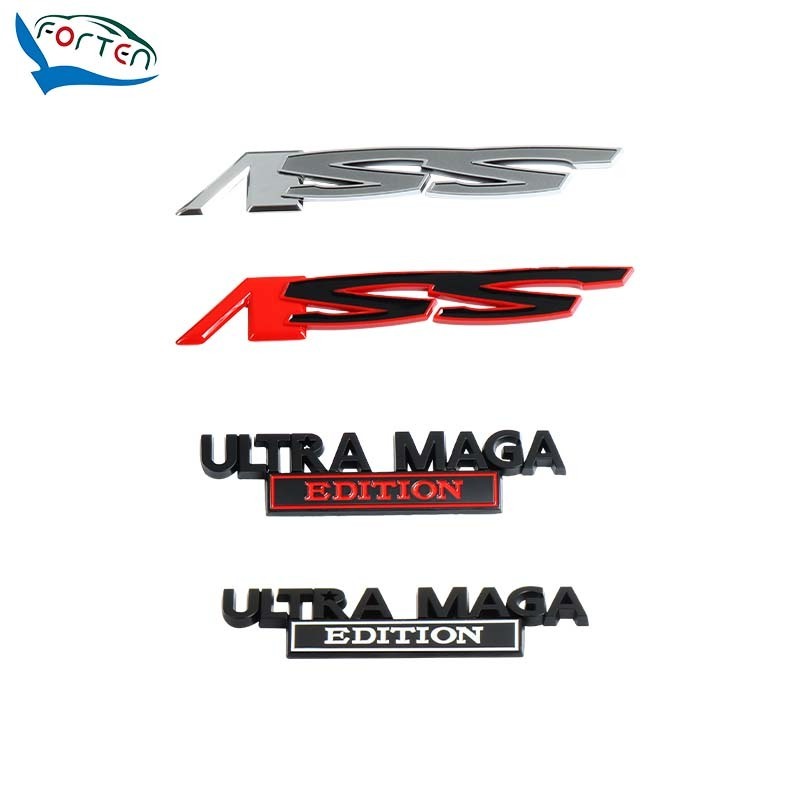 High end letter car logo emblems custom decoration plate embossed alphabet car nameplate letter sticker car decal