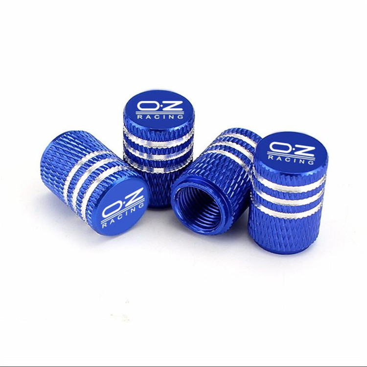 Aluminium Metal Customized Black Blue Red Logo Car Keychain Tyre Valve Stem Caps