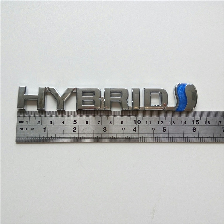 Customized Car Badge Logo 3D Chrome For Hybrid Letter Emblem