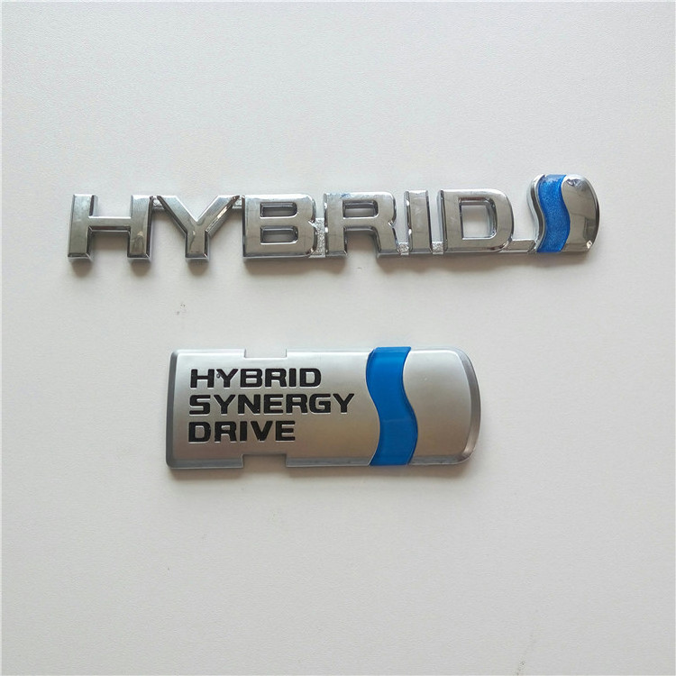 Customized Car Badge Logo 3D Chrome For Hybrid Letter Emblem