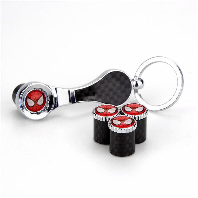 Custom Zinc Alloy Metal Black Keychain With Logo Car Air Tire Valve Cap