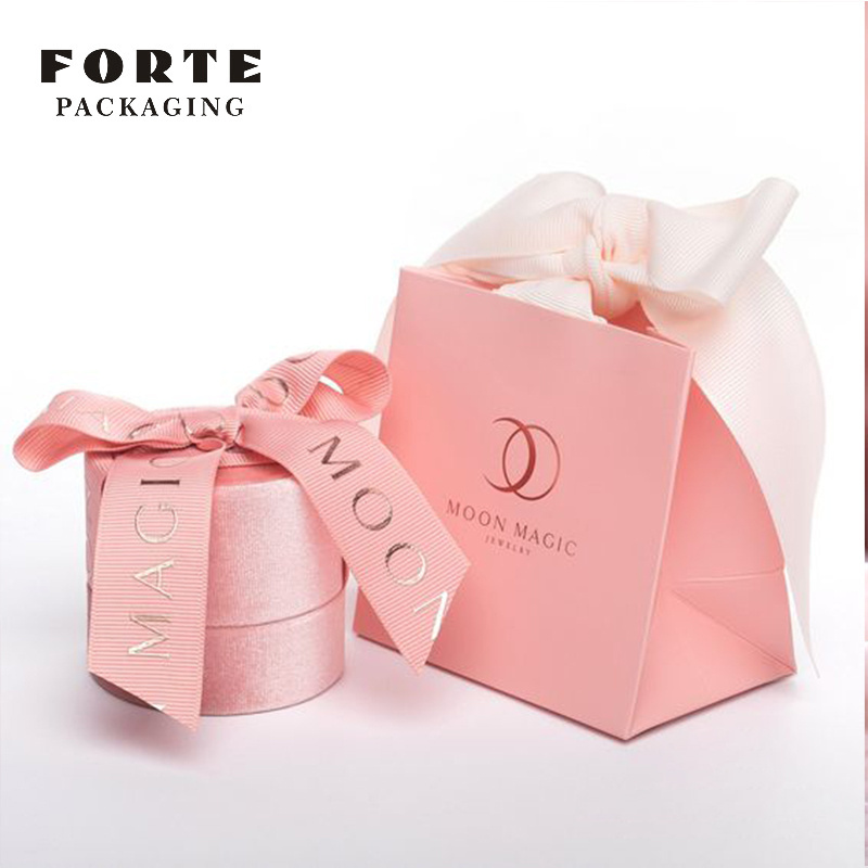 FORTE Manufacturer Luxury Jewelry Box Velvet Jewelry Couple Ring Box Support Customization Jewelry Packaging Box With Logo