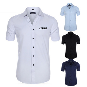 Summer Casual Short Sleeve Shirt Regular Formal Custom Logo Button High Quality Men's Shirts