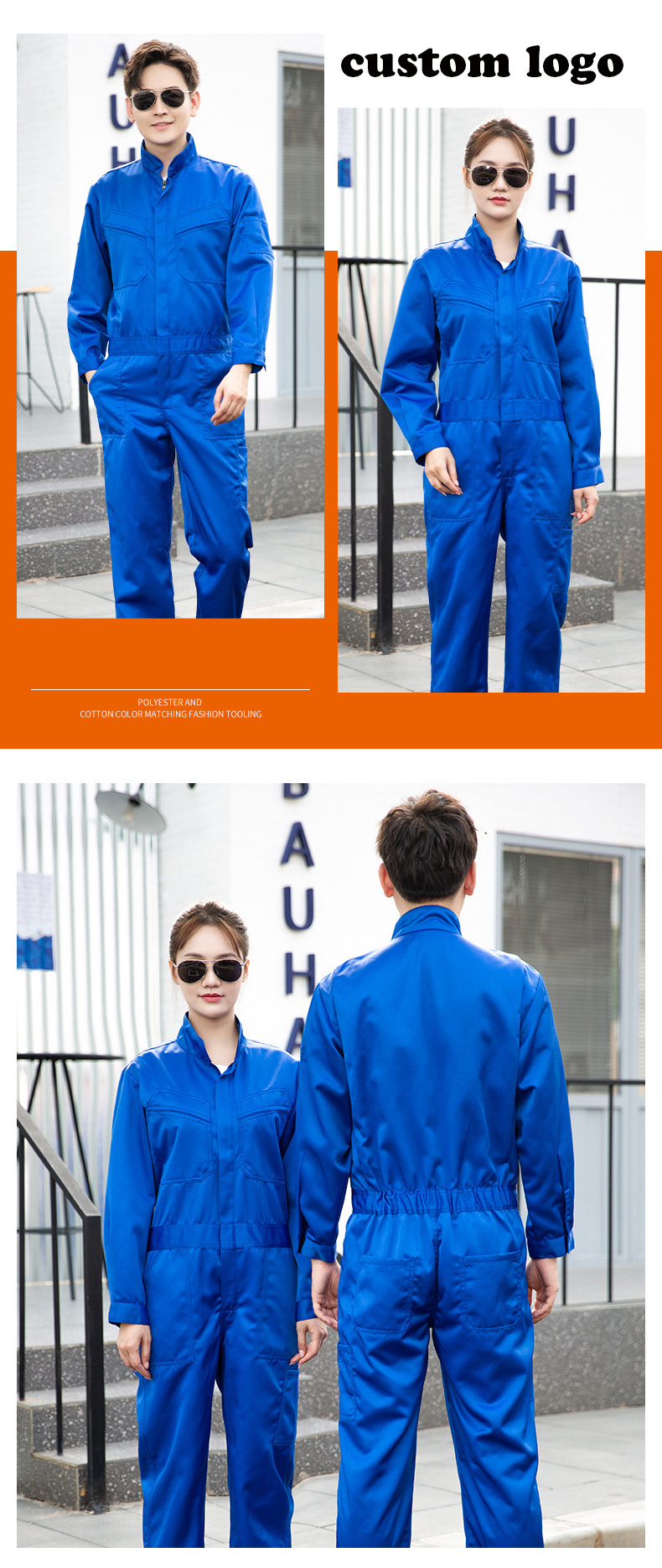 Logo Customized Work Overall Uniform Men Women Working Coveralls Welding Suit Car Repair Workshop Mechanic Uniform