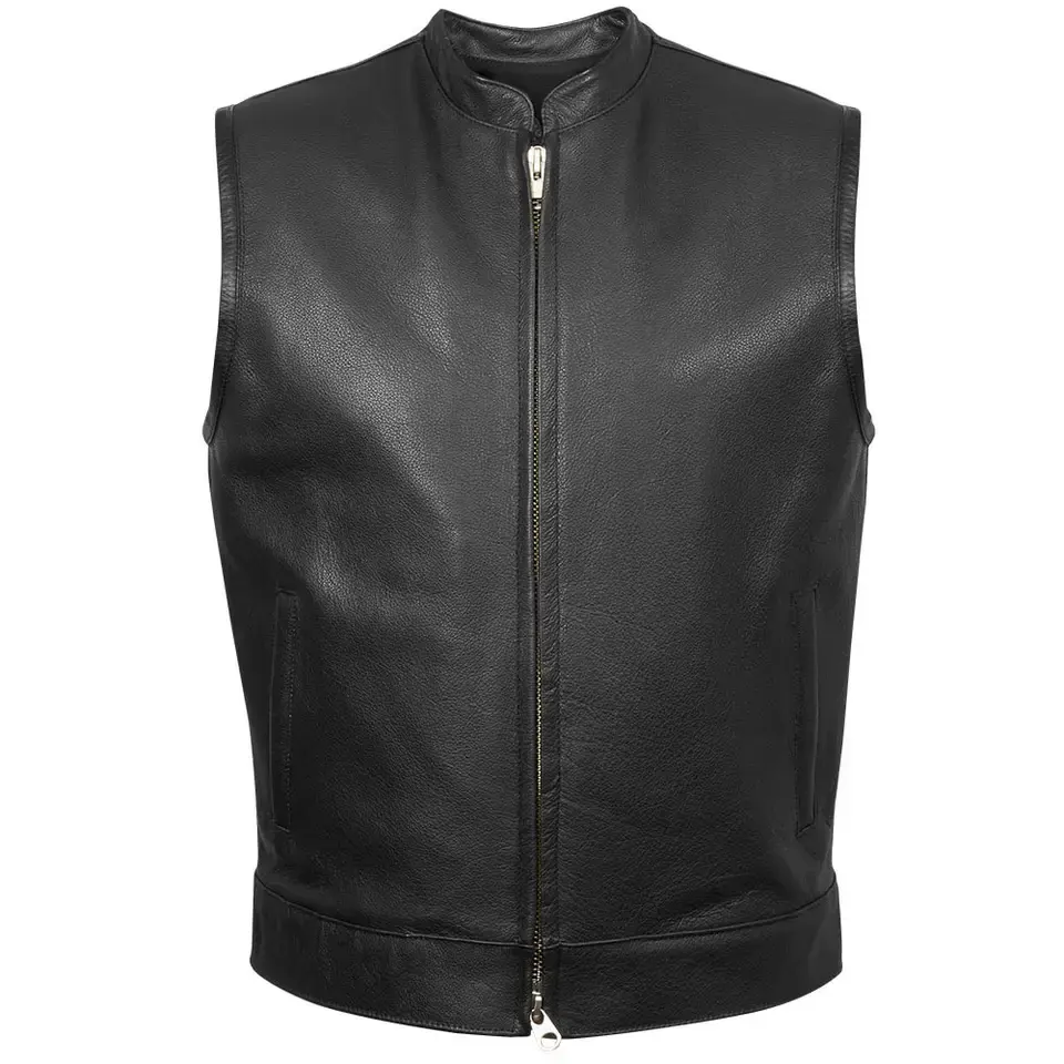 Fashion Wear 2023 High Quality Leather Vests Breathable Customized Good Quality Top Design  leather waistcoat