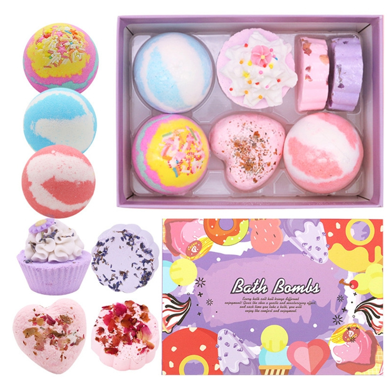 Wholesale Private Label Custom Packing Vagen Natural Organic Colorful Fizzy Bath Bombs Toys Inside