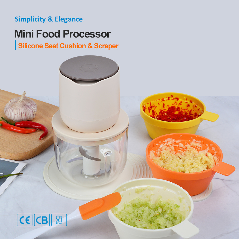 Seperate Bowl 600Ml Garlic Vegetable Meat Usb Wireless Mini Electric Food Chopper